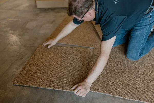 Carpet tiles for basements, offices, and casitas