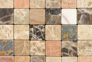 Elegant honed marble-look tile pattern in a modern home